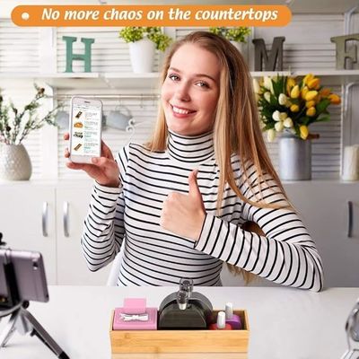 Organize Cutlery with Customized Logo Multi- Deep Drawer Dividers Wooden Storage Box