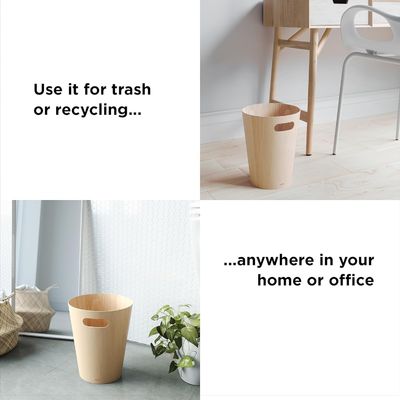 Small Rustic Custom Service Trash Can Garbage Container Bin for Bathroom Bedroom Kitchen Office