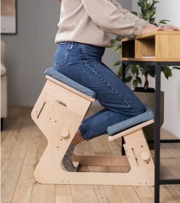 Living Room Wooden Kneeling Chair Burned Printing Adjustable and Personalized Gift