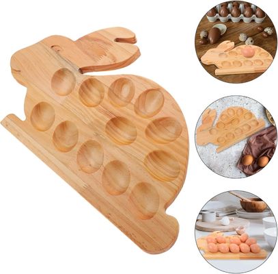 Customized 202407 Rabbit Tray Deviled Egg Recipes Seafood Serving Tray Home Kitchenware Wood Egg Plates