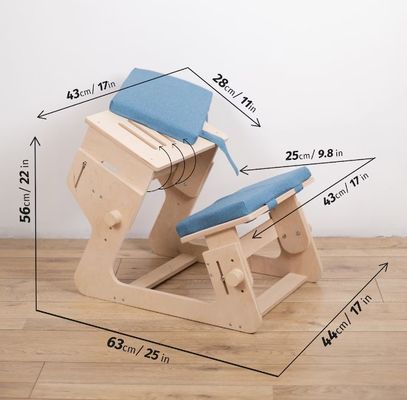 Living Room Wooden Kneeling Chair Burned Printing Adjustable and Personalized Gift