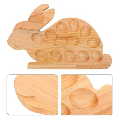Customized 202407 Rabbit Tray Deviled Egg Recipes Seafood Serving Tray Home Kitchenware Wood Egg Plates
