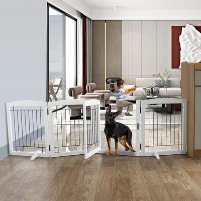 Home Appliance Wooden Puppy Gate Stairs Freestanding Foldable Gate for Indoor