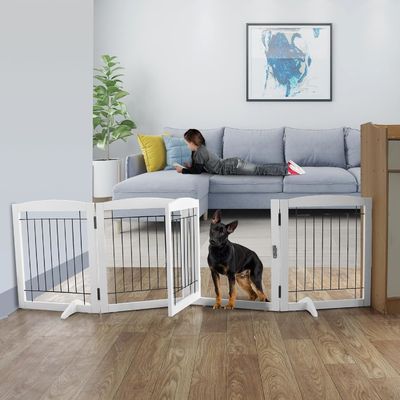 Home Appliance Wooden Puppy Gate Stairs Freestanding Foldable Gate for Indoor