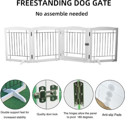 Home Appliance Wooden Puppy Gate Stairs Freestanding Foldable Gate for Indoor