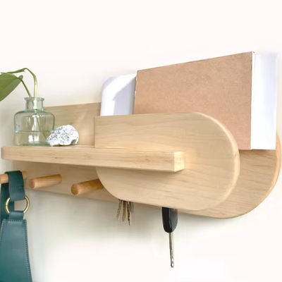 Living Room Entryway Organizer Wall Mount Coat Rack with Customized Logo Key Holder
