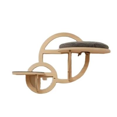 Modern Cat Furniture Wooden Cat Climbing Wall with Step and Silk-screen Printing