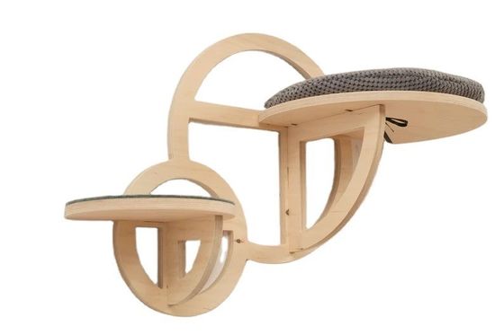 Modern Cat Furniture Wooden Cat Climbing Wall with Step and Silk-screen Printing