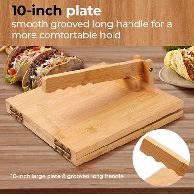 10 Inches Wood Tortilla Press Maker Customized Designs for Home and Catering Services