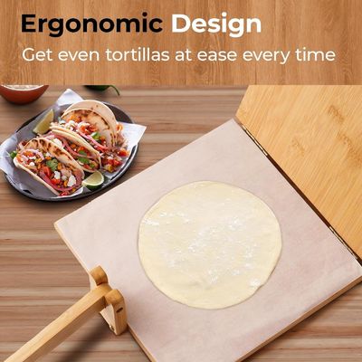 10 Inches Wood Tortilla Press Maker Customized Designs for Home and Catering Services