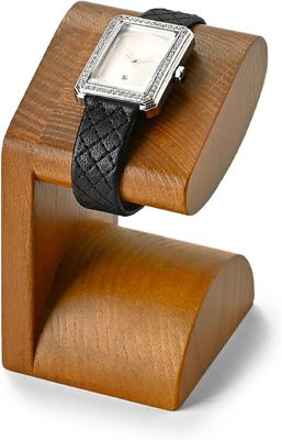 Single Wrist Acacia Wood Watch Display Stand Wooden Showcase with Silk-screen Printing
