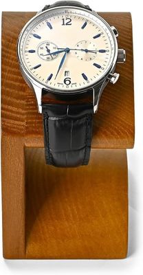 Single Wrist Acacia Wood Watch Display Stand Wooden Showcase with Silk-screen Printing