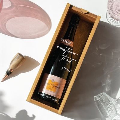 Rectangle Wooden Wine Box Engraved Personalized Bottle Box Unique Birthday Gift Idea