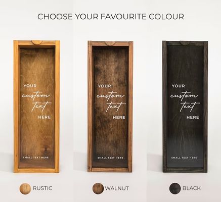Rectangle Wooden Wine Box Engraved Personalized Bottle Box Unique Birthday Gift Idea