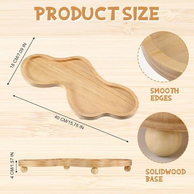 202407 Wooden Decorative Tray Irregular Wooden Pedestal Stand for Home Decoration