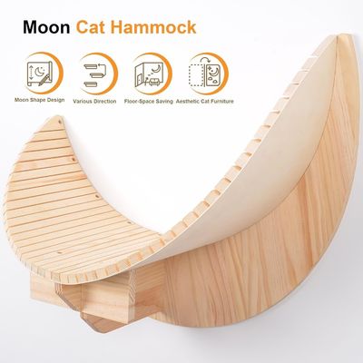Main material Pine Wood Wooden Moon Cat Shelf and Perches Cat Wall Shelves Furniture