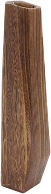 Indoor Decorations Wooden Vase with Handmade Design and Pure Color Glass Holder