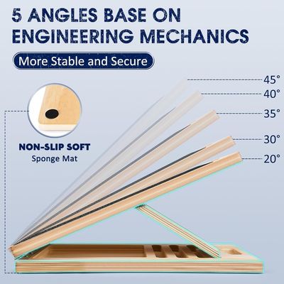 Contemporary Wooden Portable Slant Board for Calf Stretcher Adjustable Incline Design