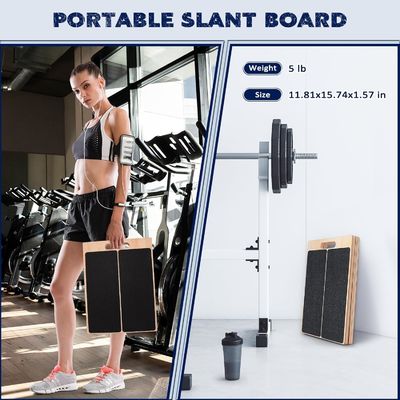 Contemporary Wooden Portable Slant Board for Calf Stretcher Adjustable Incline Design