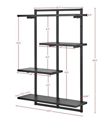 Customized Logo Metal Frame Floating Shelf for Kitchen Appliance Storage and Display