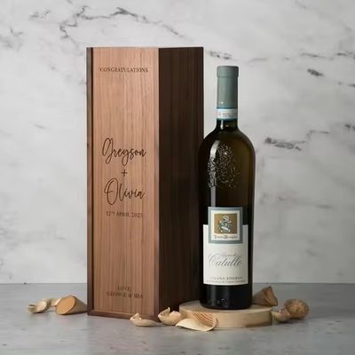 Silk-screen Printed Pine Wine Champagne Box for Engagement and Wedding 35x11x11cm