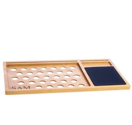 Portable Wooden Computer Tray Non-folding Oak Stand with Mouse Pad and Workstation