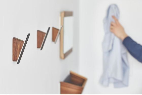 Modern Decorative Acacia Wood Mail Organizer Hanger Storage Shelf Rack Wooden Key Holder