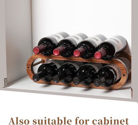 Handmade Acacia 2 Tier Wine Rack and Water Bottle Organizer for Cabinet Custom Order