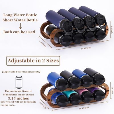 Handmade Acacia 2 Tier Wine Rack and Water Bottle Organizer for Cabinet Custom Order