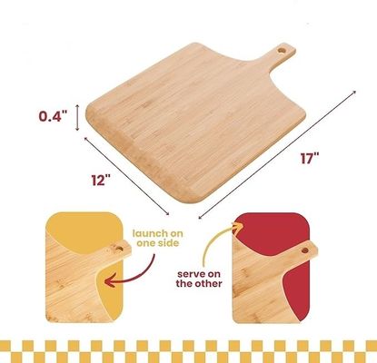 Innovative Design 4 X 12 Inch Non-Stick Real Bamboo Pizza Boards Wood Pizza Peel Rack