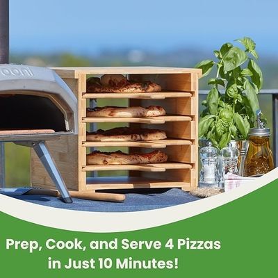 Innovative Design 4 X 12 Inch Non-Stick Real Bamboo Pizza Boards Wood Pizza Peel Rack