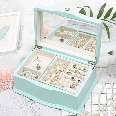 TIMBER Latest Portable Fashion Large Capacity Wooden Music Jewelry Box for Gift Package