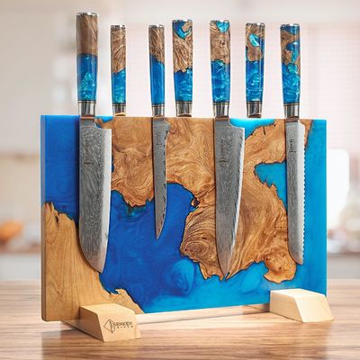 Square Eco Friendly Bamboo Magnetic Knife Strip for Kitchen Organization