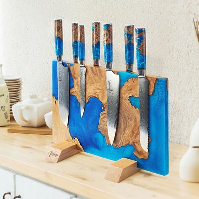 Square Eco Friendly Bamboo Magnetic Knife Strip for Kitchen Organization