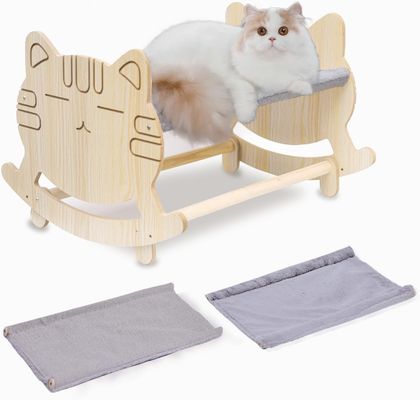 Cat Hammock with Two Removable Covers and Raised Wooden Frame Customized Logo Acceptable