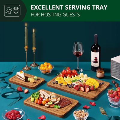 Extra Large 3 Pcs Craft Wood Cutting Boards for Kitchen Meal Prep Square 16 x 1.8 x 12 inches