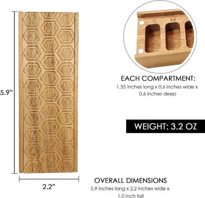 Acacia Wood 7 Day Weekly Pill Box Pill Organizer for Vitamins Daily Supplements Pill Container