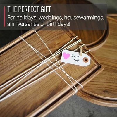 Square 17X11Inch Sustainable Wood Cutting Board for Carving and Juicing in Black