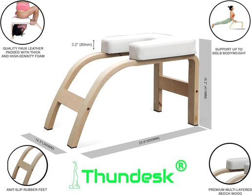 Balance Training Yoga Inversion Bench Rustic Style with Wood Material and Headstand Prop