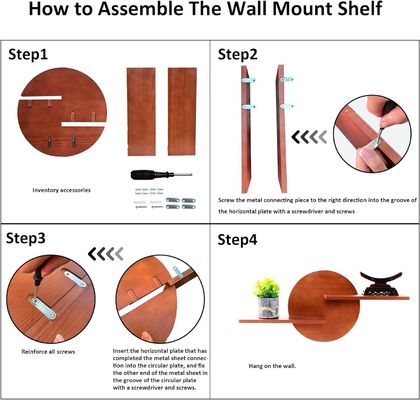 Non-folding Rack Round Decorative Display Wall Mount Shelf Hanging Shelves High Quantity