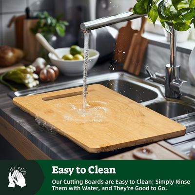 Personalized Bamboo Cutting Board with Handle and Sustainable Oil-Preserving Function
