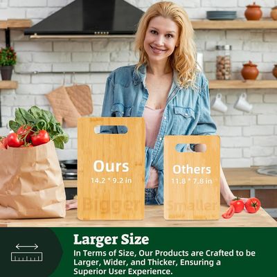 Personalized Bamboo Cutting Board with Handle and Sustainable Oil-Preserving Function