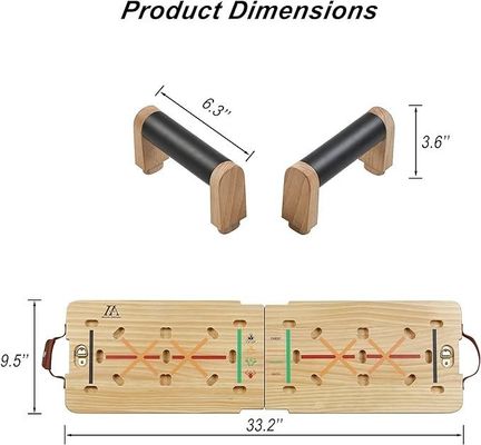 Indoor and Outdoor Rustic Wooden Push Up Board Kit With Handle for Core Strengthening