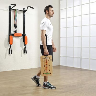 Indoor and Outdoor Rustic Wooden Push Up Board Kit With Handle for Core Strengthening