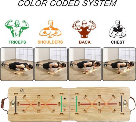 Indoor and Outdoor Rustic Wooden Push Up Board Kit With Handle for Core Strengthening