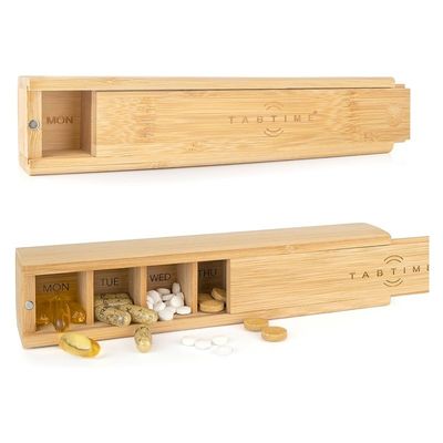 OEM/ODM Acceptable Custom Wood 7 Day Tablet Organizer for Vitamins and Supplements