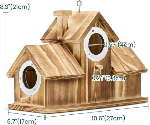 Logo Customized Logo Acceptable Wooden Natural Birdhouse for Garden Backyard Courtyard