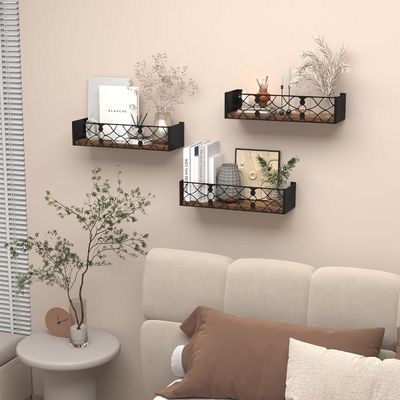 Non-folding Rack 202406 Rustic Decorative Wall Shelves for Living Room