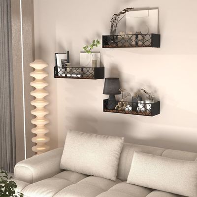 Non-folding Rack 202406 Rustic Decorative Wall Shelves for Living Room