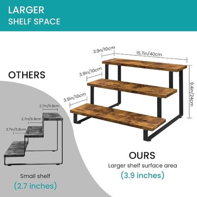 All-Season Wooden 3 Step Display Riser Stand Bamboo Straight Display Rack for Retail